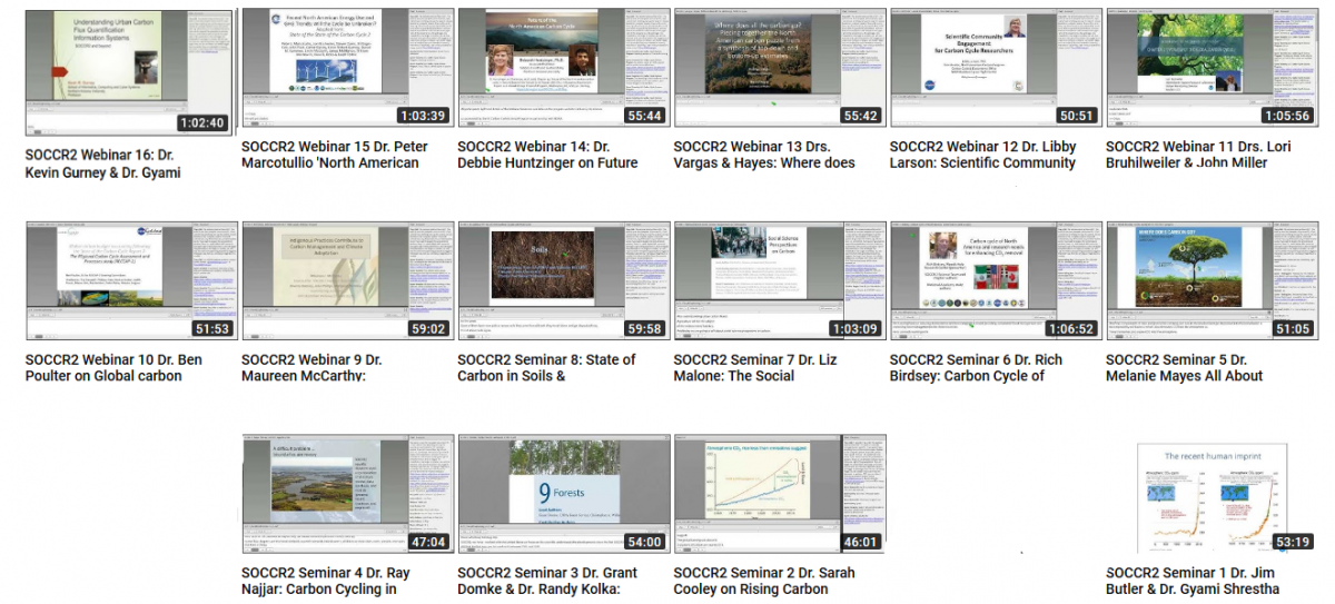 Link to recordings of all webinars on the Youtube Channel of the U.S. Carbon Cycle Science Program 