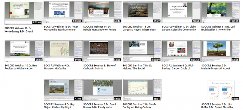 Link to recordings of all webinars on the Youtube Channel of the U.S. Carbon Cycle Science Program